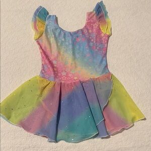 Arshiner Girls Ruffle Sleeve Ballet Dance Dress Tutu Skirted Leotard, size 4-5